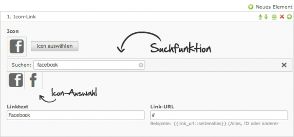 Icons mit dem Icon-Picker auswählen